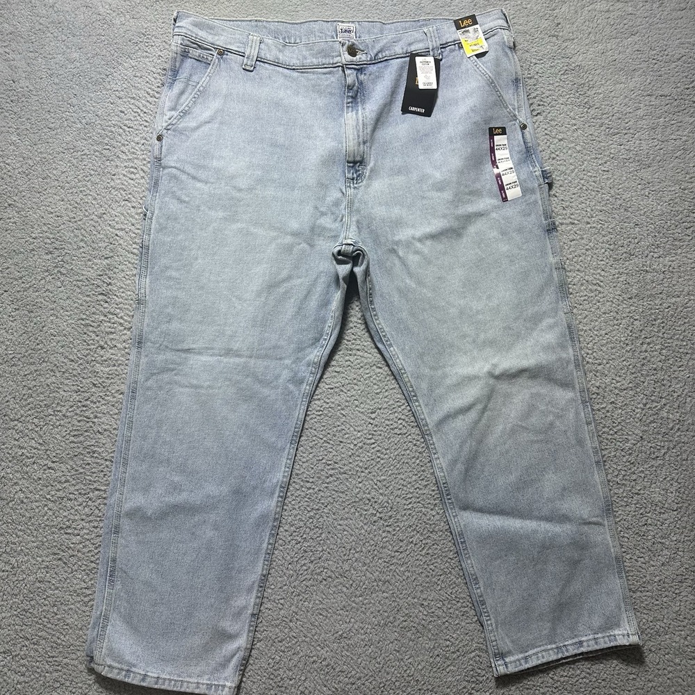 Lee Men's Carpenter Jeans Legendary Workwear Union Fade Light Wash 44x29‎ NWT
